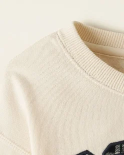 Baby Plaid Applique Crew Sweatshirt