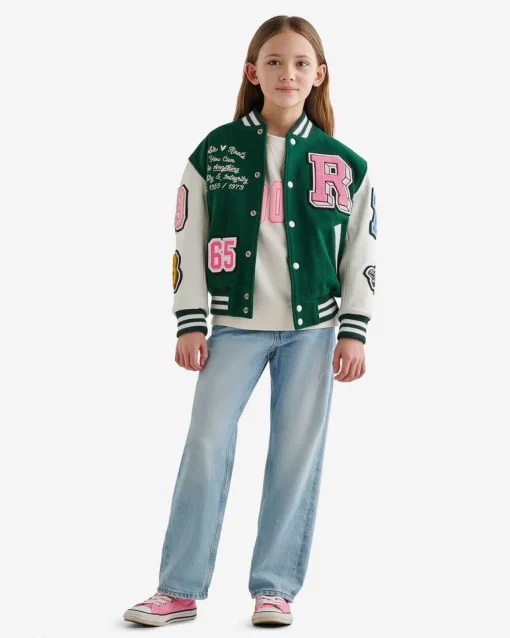 Barbie X Roots Kids 65 Varsity Jacket