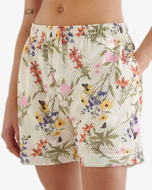 Floral Mesh Practice Short 5.5 Inch