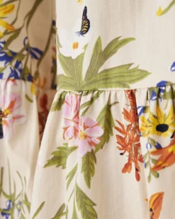 Floral Tiered Poplin Skirt