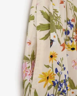 Floral Tiered Poplin Skirt