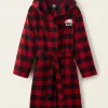 Gender Free Park Plaid Hooded Robe