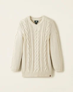 Girls Cable V-Neck Sweater Dress