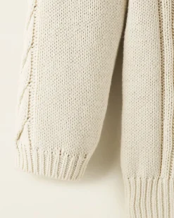 Girls Cable V-Neck Sweater Dress