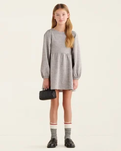 Girls Golden Pepper Puff Dress