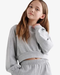 Girls Warm-Up Bubble Crew Sweatshirt