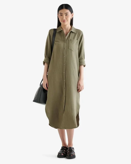 Isla Cotton Gauze Shirt Dress