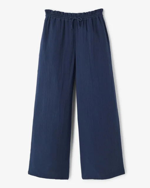 Isla Cotton Gauze Wide Leg Pant