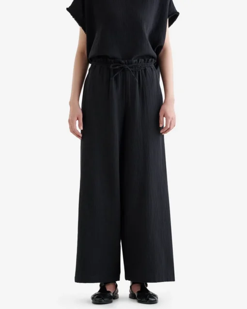 Isla Cotton Gauze Wide Leg Pant