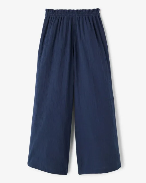Isla Cotton Gauze Wide Leg Pant
