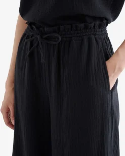 Isla Cotton Gauze Wide Leg Pant