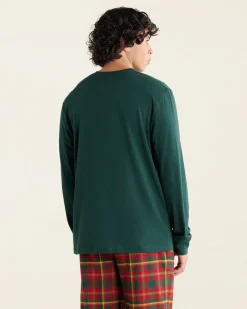 Mens Leaf Plaid Fill Long Sleeve T-Shirt