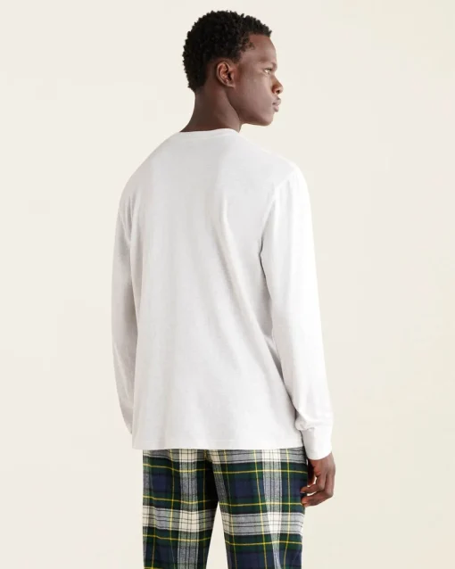 Mens Leaf Plaid Fill Long Sleeve T-Shirt