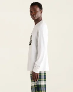 Mens Leaf Plaid Fill Long Sleeve T-Shirt
