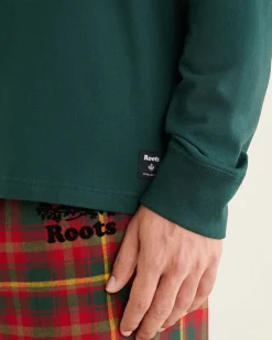 Mens Leaf Plaid Fill Long Sleeve T-Shirt