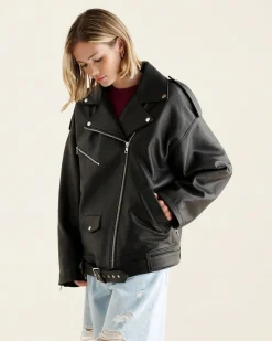 Oversized Moto Jacket Lamba