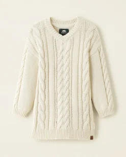 Toddler Girls Cable V-Neck Sweater Dress