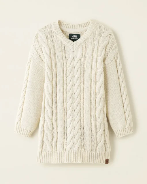 Toddler Girls Cable V-Neck Sweater Dress