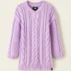 Toddler Girls Cable V-Neck Sweater Dress