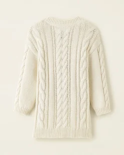 Toddler Girls Cable V-Neck Sweater Dress