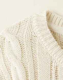 Toddler Girls Cable V-Neck Sweater Dress