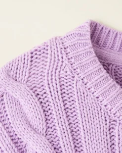 Toddler Girls Cable V-Neck Sweater Dress