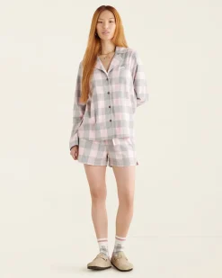 Womens Park Plaid Pajama Short Set