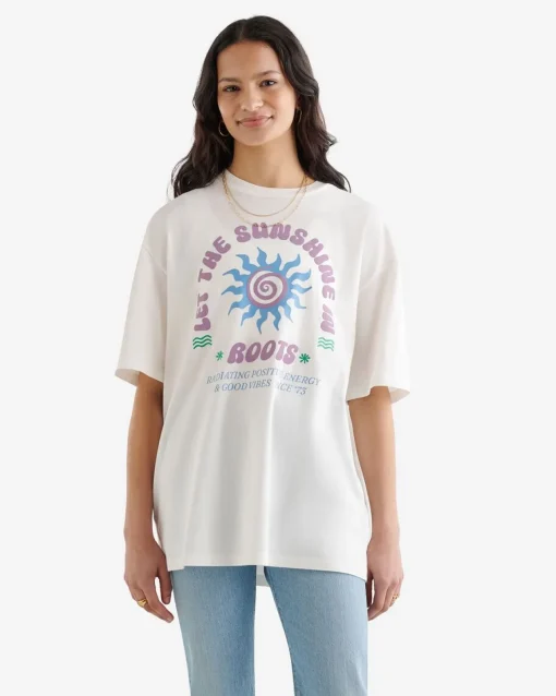 Womens Positive Vibes Relaxed T-Shirt